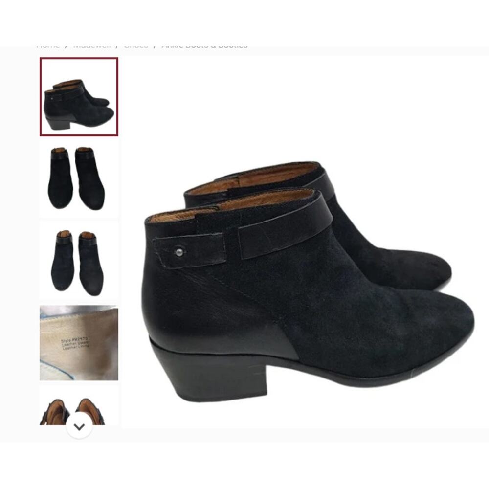 Madewell Charley ankle Boot Size 8.5 black leather/suede